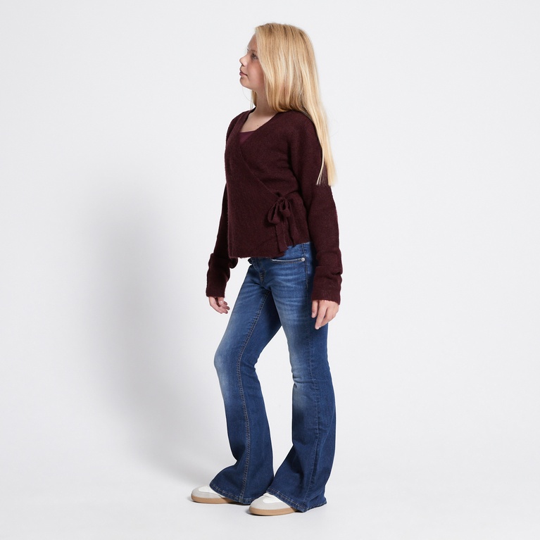 Wrap knit sweater "Bettan" Light Burgundy